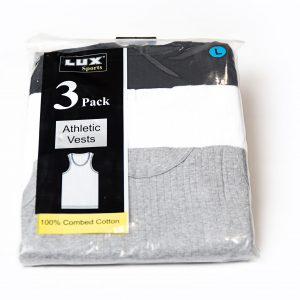 P1536 Pack of Three Lux Super Combed Cotton Sports Vests